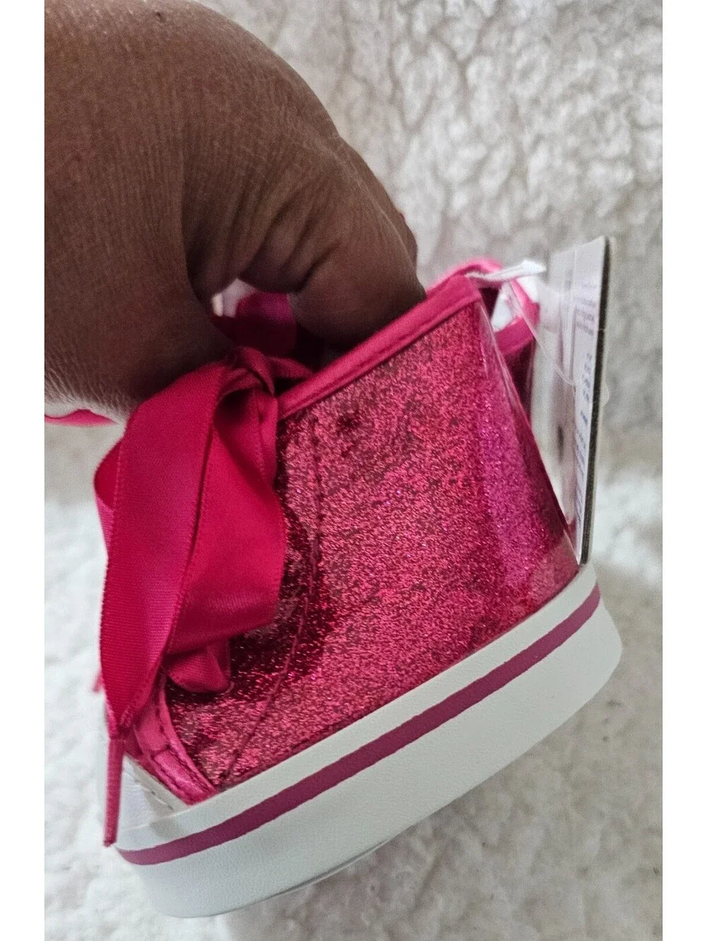 New Build A Bear Workshop Hi Top Shoes Glitter Tennies Pink Accessories Sparkle
